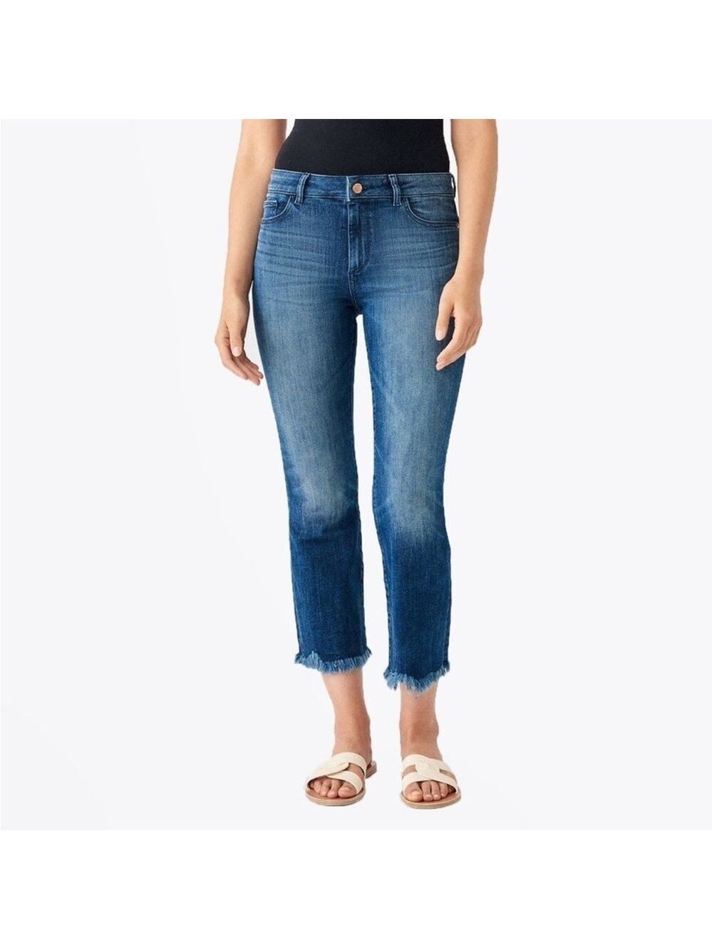 DL1961 Bridget Cropped Flare Jeans El Camino Raw Hem sz 30
